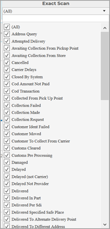 Exact Scan menu.