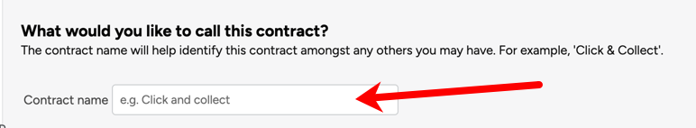 Add-New-Contract page. Contract-Name field shown marked.